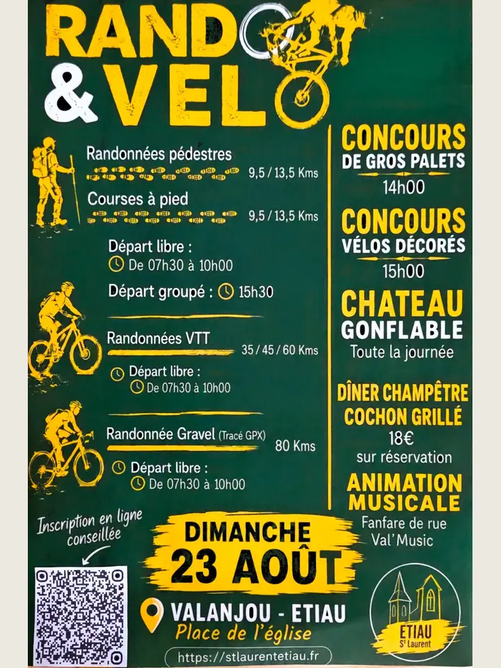 Affiche de Rand & Vélo – Étiau en fête · Course à pied